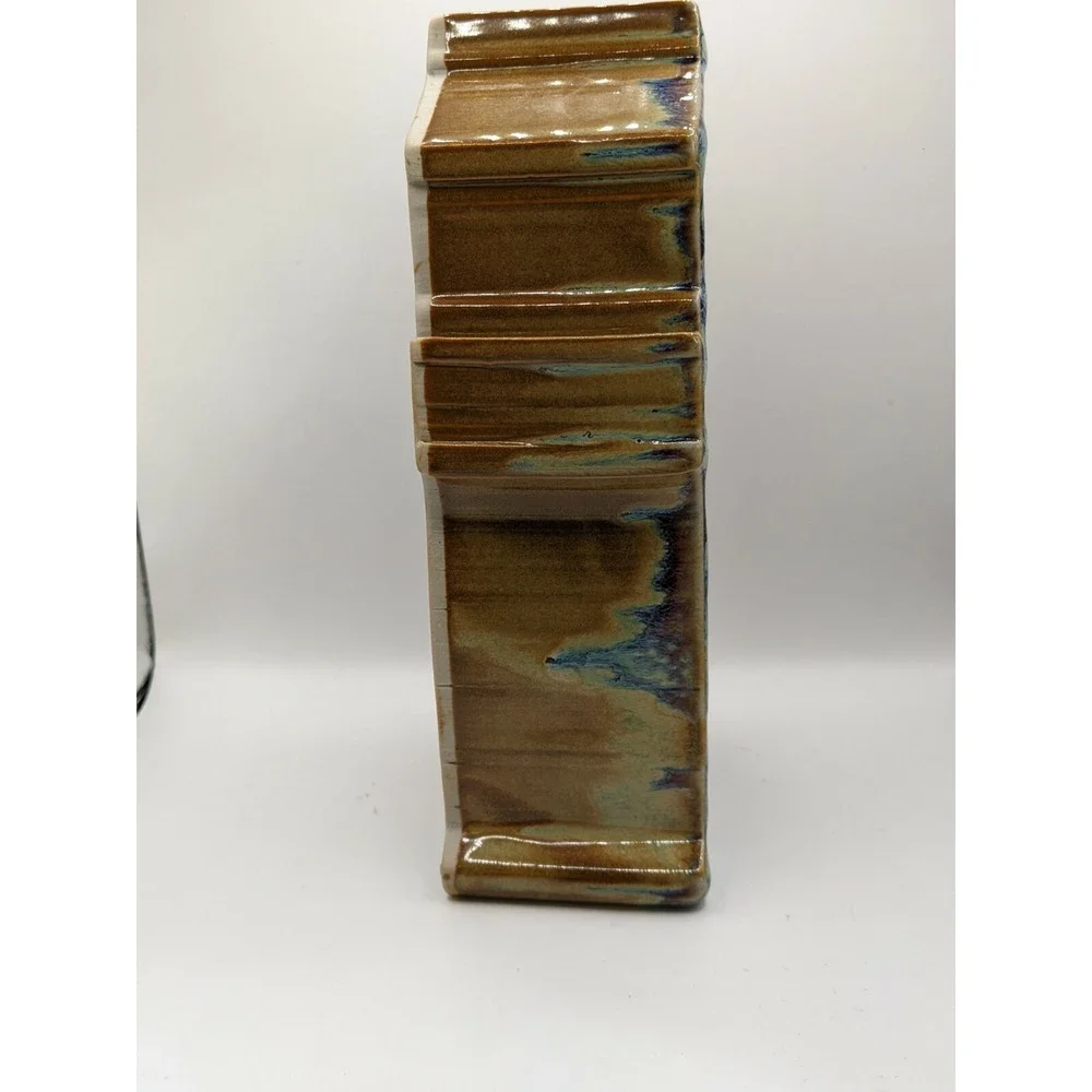 Hand Crafted Bays Pottery Candle Pot Lighthouse Water Blue Virginia Art‎ Pottery
